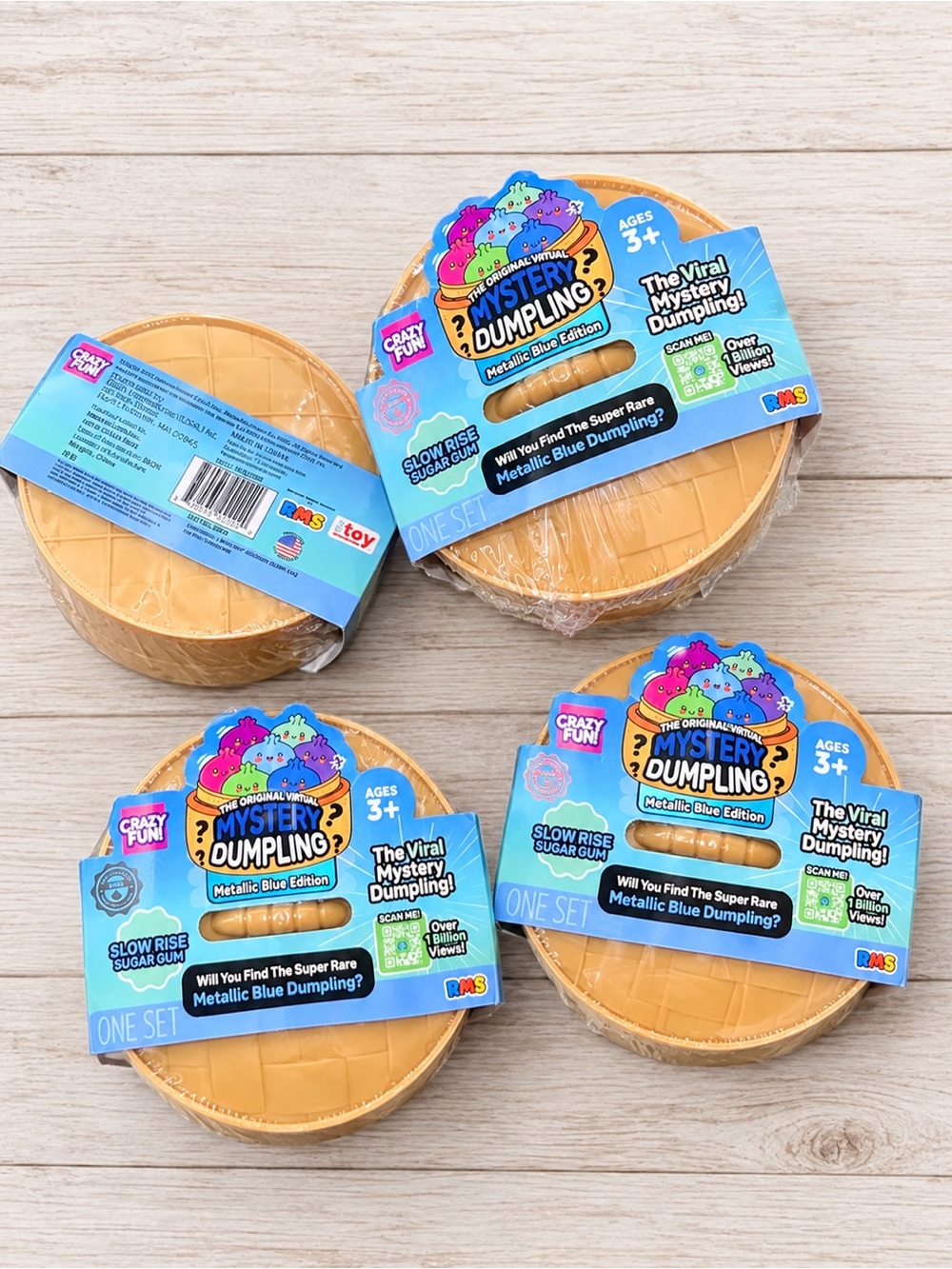 Crazy Fun Mystery Dumpling RMS SLOW RISE Metallic Blue Edition lot of 4